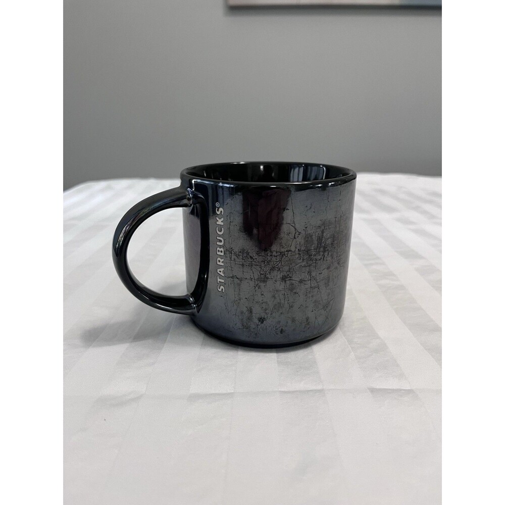 Rare Starbucks 2013 Iridescent Metallic Dark Gray Coffee Cup 14oz NWOT